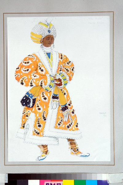 De jonge raja kostuum voor het Russische ballet De blauwe god door Leon Bakst