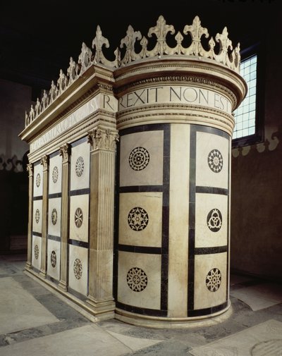 De kleine tempel van het Heilig Graf in de Capella Rucellai, 1467 (marmer) door Leon Battista Alberti