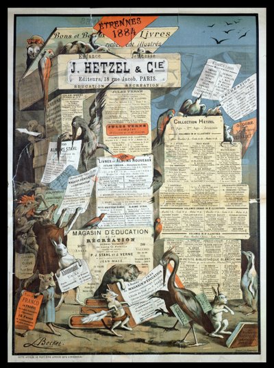 Advertentie voor de uitgeverij Hetzel uit Le Monde Illustré, december 1883 door Leon Becker