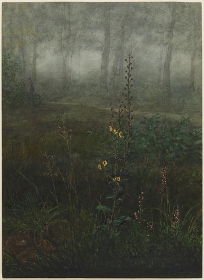 Grijze toorts in het kreupelhout door Léon Bonvin