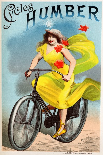 Transport. Humbert fietsen. Poster door Choubrac, Frankrijk, ca. 1895 door Leon Choubrac