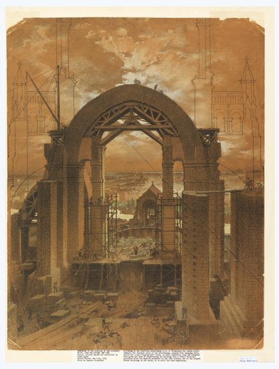 Weergave van de Kruising van de Kathedraal van St. John the Divine, New York, NY door Leon Dabo