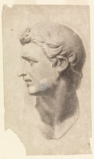 Studie van een klassiek mannelijk hoofd (van een gipsafgietsel) door Leon Dabo