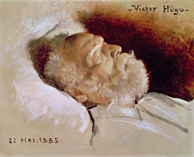Portret van Victor Hugo (1802-85) op zijn sterfbed, 22 mei 1885 door Leon Daniel Saubes