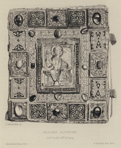 Byzantijnse boekbinding (gravure) door Leon Gaucherel