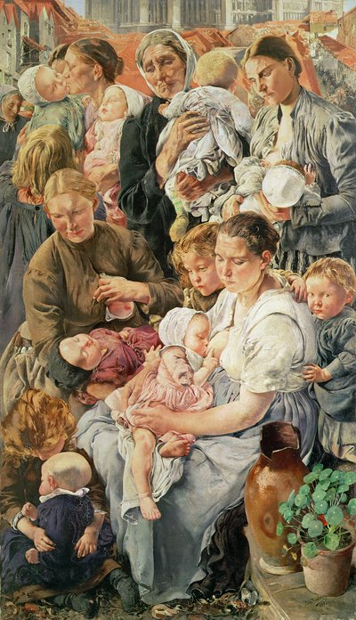 De Vrouwen, rechter paneel van De Leeftijden van de Arbeider, 1895 door Leon Henri Marie Frederic