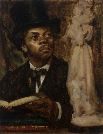 Portret van een kunstkenner, mogelijk Ira Aldridge door Leon Herbo
