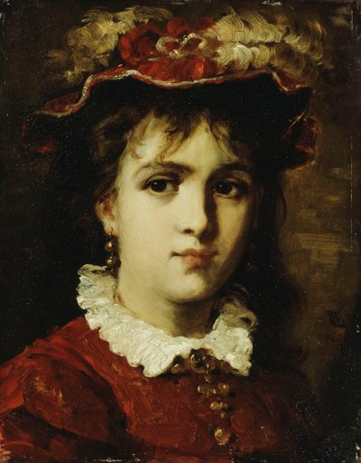 Portret van een jong meisje, 1876 door Leon Joseph Florentin Bonnat