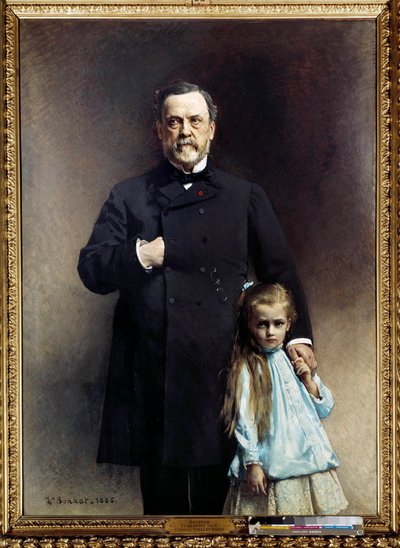 Portret van de Franse arts Louis Pasteur (1822-1895) met zijn kleindochter Camille Vallery Radot door Leon Joseph Florentin Bonnat