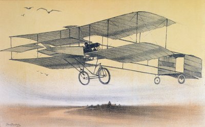 Een vlucht door de gebroeders Farman voor 1914 door Leon Pousthomis
