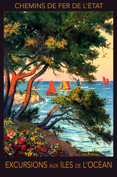 Excursies naar de eilanden van de Atlantische Oceaan, Noirmoutier, begin 20e eeuw (poster) door Leon Printemps