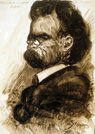 Friedrich Nietzsche (1844-1900) Duitse filosoof en dichter door Leon Spilliaert