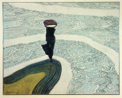 Vrouw aan waterkant door Leon Spilliaert