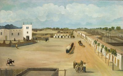 Oude Mesilla Plaza, ca. 1885-1886 door Leon Trousset