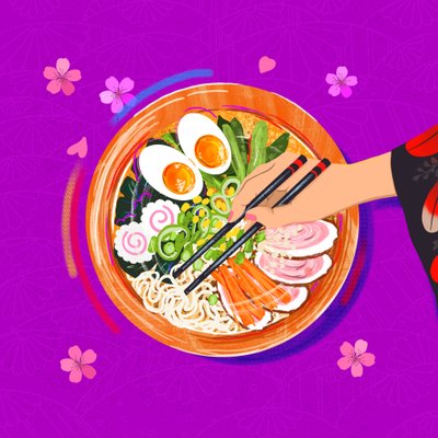 Ramen Bliss, 2025 (digitaal) door Leona Tsiara