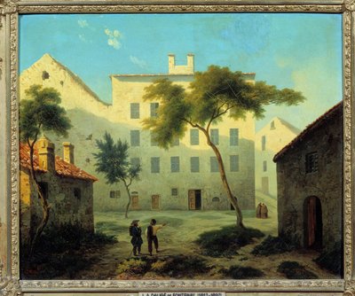 Gezicht op de geboorteplaats van Napoleon Bonaparte (1769-1821) in Ajaccio op Corsica, schilderij door Leonard Dalige de Fontenay (1813-1892) 1849 door Leonard Alexis Dalige de Fontenay