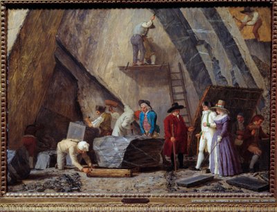 De winning van Saint-Anne marmer uit een steengroeve door Léonard Defrance
