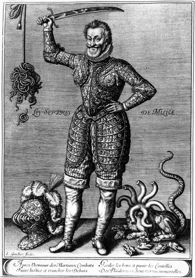Allegorisch Portret van Henri IV, eerste kwart van de 17e eeuw door Leonard Gaultier