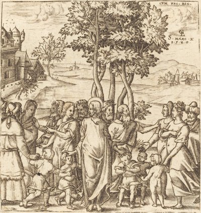 Christus Zegent de Kinderen door Leonard Gaultier