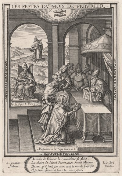 De Feesten van de Maand Februari (Februari: de Zuivering van de Maagd) door Leonard Gaultier