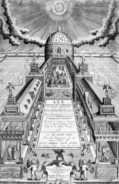 Titelpagina van Les Images .. Des Deux Philostrates, 1615 door Leonard Gaultier