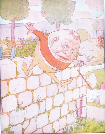 Humpty Dumpty had een grote val (kleur litho) door Leonard Leslie Brooke