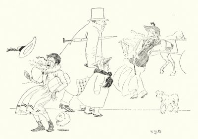 Als je op maandag niest, nies je voor gevaar (gravure) door Leonard Leslie Brooke