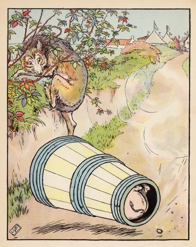 Illustratie voor De Drie Kleine Biggetjes door Leonard Leslie Brooke