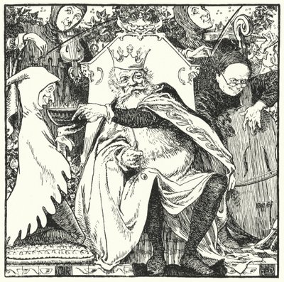 Oude Koning Cole (gravure) door Leonard Leslie Brooke