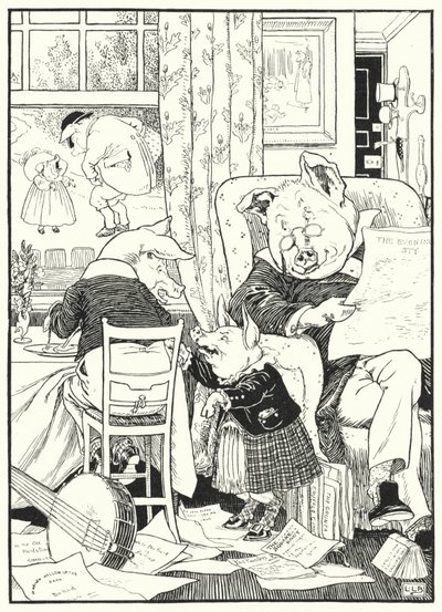 De vijf varkens door Leonard Leslie Brooke