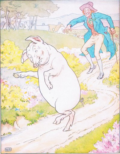 Naar de markt, naar de markt, om een dik varken te kopen door Leonard Leslie Brooke