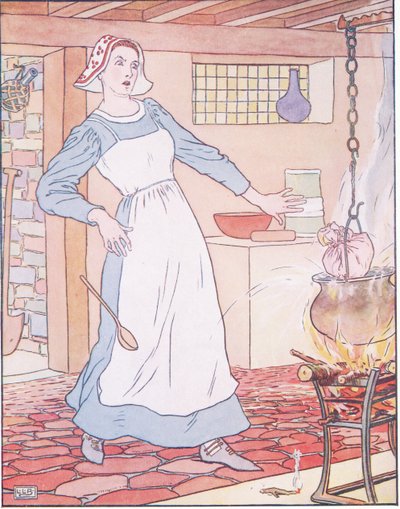 Tom werd geroerd in de pudding en vastgebonden in een doek door Leonard Leslie Brooke
