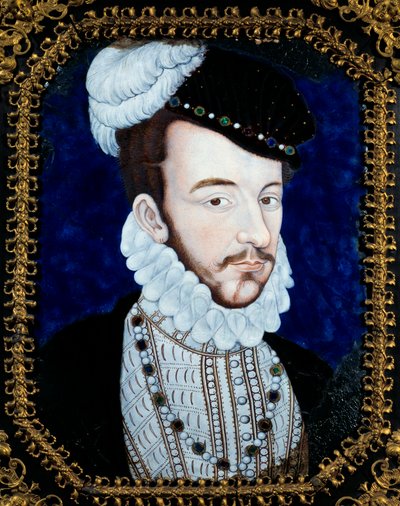 Portret van Karel IX, koning van Frankrijk (1550-1574) door Leonard Limosin