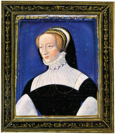 Portret van een vrouw, email, geschilderd op koper door Leonard Limosin