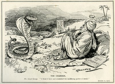 Lloyd George betovert de slang van werkloosheid, 1921 door Leonard Raven Hill