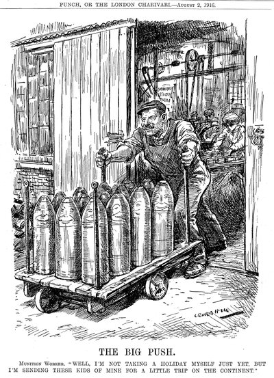 De grote aanval, 1916 door Leonard Raven Hill
