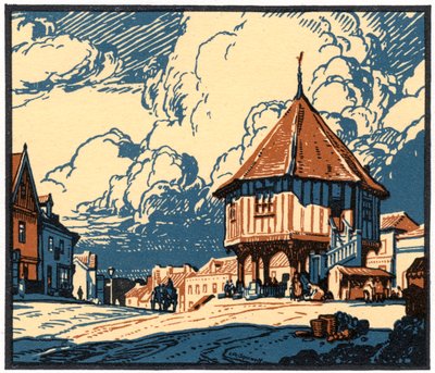 Het Markt Kruis, Wymondham, Norfolk, begin 20e eeuw door Leonard Russell Squirrell