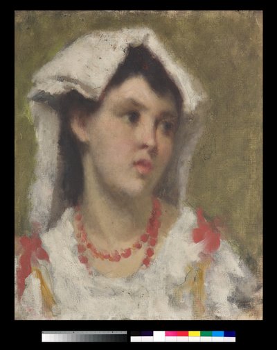 Portret van een jonge vrouw uit Ciociaria door Leonardo Bazzaro
