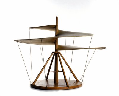 Model van de luchtschroef naar de tekening van Leonardo da Vinci door Leonardo da (after) Vinci