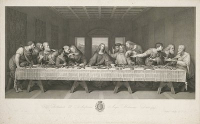 Het Laatste Avondmaal, getekend door Teodoro Matteini, gegraveerd door Raphael Morghen door Leonardo da (after) Vinci