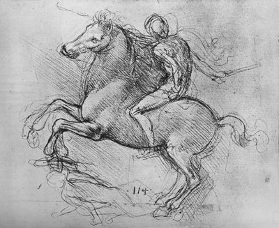 Een ruiter vertrapt een gevallen vijand, ca. 1480 1945 door Leonardo da Vinci