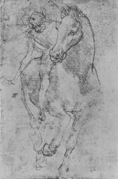 Een ruiter, ca. 1480-1945 door Leonardo da Vinci
