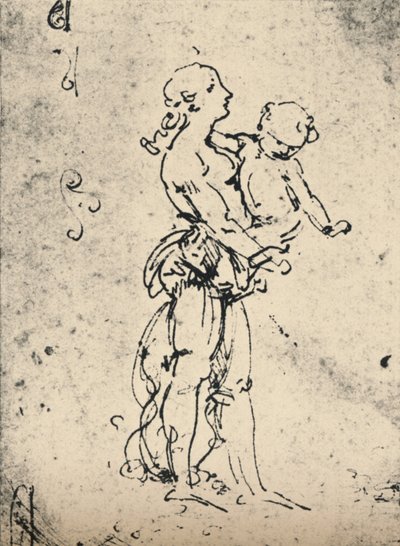 Een Vrouw die een Kind Draagt, ca. 1481, 1945 door Leonardo da Vinci
