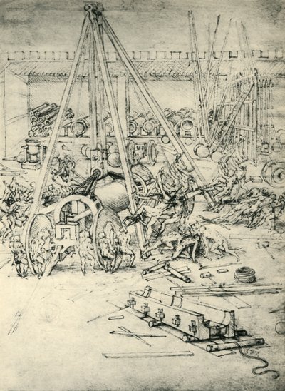 Een scène in een arsenaal, c1485-1490, 1943 door Leonardo da Vinci