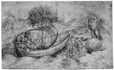 Allegorie met wolf en adelaar, c1516 1954 door Leonardo da Vinci