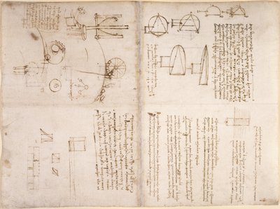 Aantekeningen, schematische schetsen en diagrammen uit 