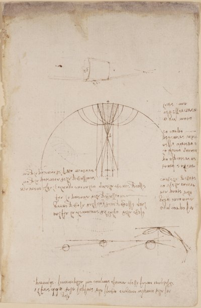 Diagrammen over optica, betreffende de caustics van reflectie; notitie en schets over mechanica, betreffende de kracht van percussie en met verwijzingen naar het Aristotelische principe 