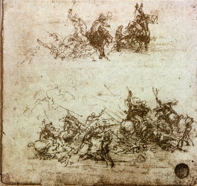 Slag van Ruiters Studie voor de Slag bij Anghiari door Leonardo da Vinci