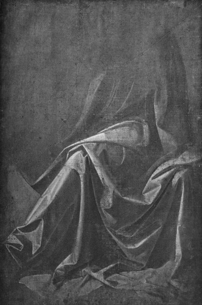 Gipsafgietsel van Draperie voor een Zittend Beeld door Leonardo da Vinci