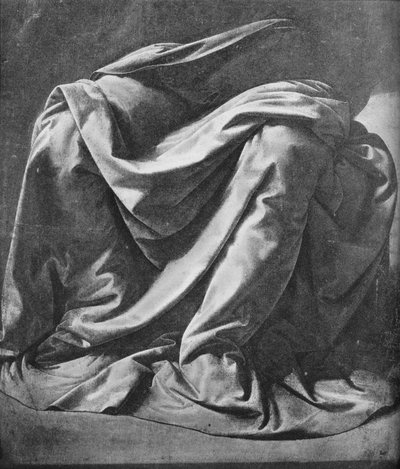 Gipsafgietsel van Draperie voor de Benen van een Zittende Figuur, 1470-1484, 1945 door Leonardo da Vinci